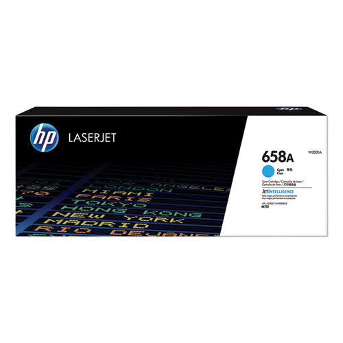 HP 658A, (W2001A) Cyan Original LaserJet Toner Cartridge-(HEWW2001A)