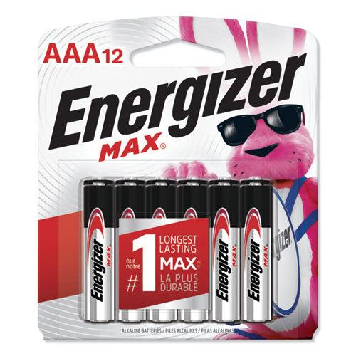 MAX Alkaline AAA Batteries, 1.5 V, 12/Pack-(EVEE92BP12)