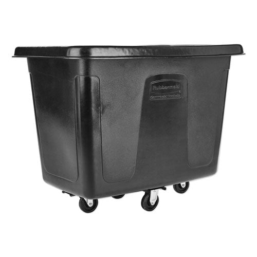 Cube Truck, 12 cu ft, 400 lb Capacity, Medium-Density Polyethylene/Metal Frame, Black-(RCP461200BLA)