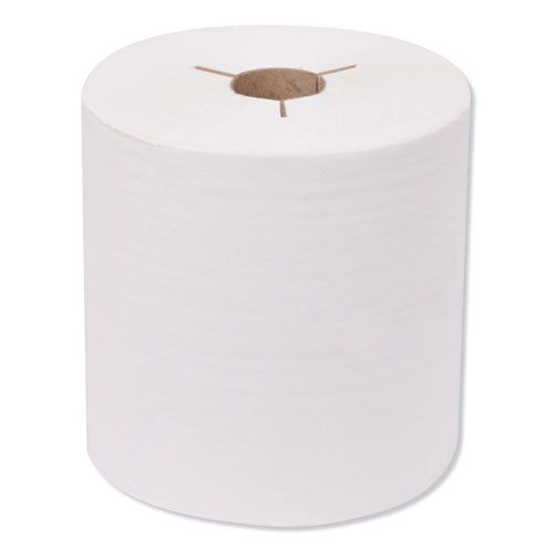 Premium Hand Towel Roll, Notched, 1-Ply, 8" x 600 ft, White, 720 Sheets/Roll, 6 Rolls/Carton-(TRK8030630)