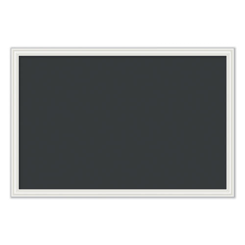 Magnetic Chalkboard with Dcor Frame, 30 x 20, Black Surface, White Wood Frame-(UBR2073U0001)