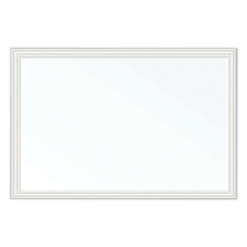 Magnetic Dry Erase Board with Dcor Frame, 30 x 20, White Surface, White Wood Frame-(UBR2071U0001)