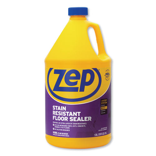 Stain Resistant Floor Sealer, Unscented, 1 gal, 4/Carton-(ZPEZUFSLR128CT)