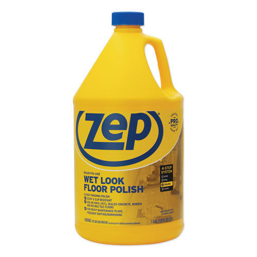 Wet Look Floor Polish, 1 gal Bottle-(ZPEZUWLFF128EA)