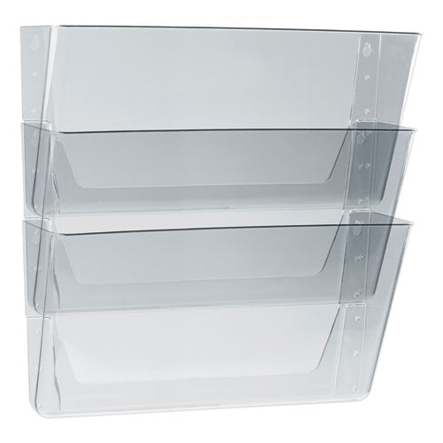 Wall File, 3 Sections, Legal Size 16" x 4" x 14", Clear, 3/Set-(STX70229U06C)