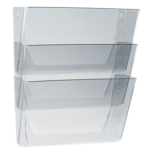 Wall File, 3 Sections, Letter Size, 13" x 4" x 14",  Clear, 3/Set-(STX70245U06C)