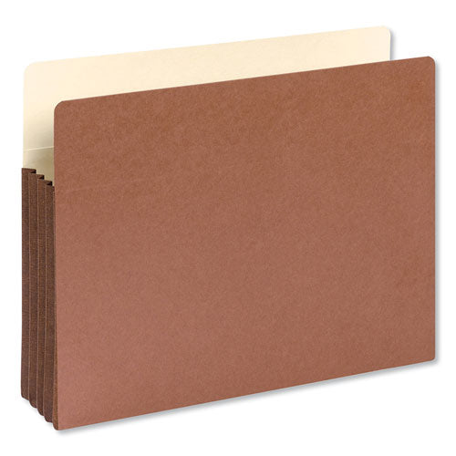 Redrope Drop-Front File Pockets with Fully Lined Gussets, 3.5" Expansion, Letter Size, Redrope, 10/Box-(SMD73264)