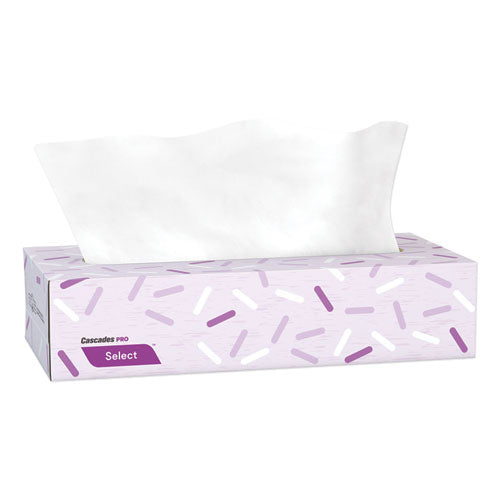 Select Flat Box Facial Tissue, 2-Ply, White, 100 Sheets/Box, 30 Boxes/Carton-(CSDF950)