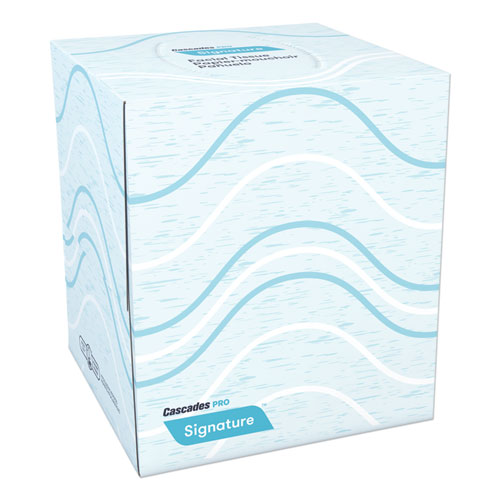 Signature Facial Tissue, 2-Ply, White, Cube, 90 Sheets/Box, 36 Boxes/Carton-(CSDF710)