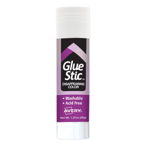 Permanent Glue Stic, 1.27 oz, Applies Purple, Dries Clear-(AVE00226)