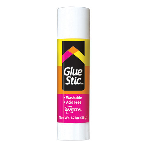 Permanent Glue Stic, 1.27 oz, Applies White, Dries Clear-(AVE00196)