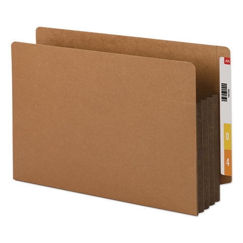 Redrope Drop-Front End Tab File Pockets, Fully Lined 6.5" High Gussets, 3.5" Expansion, Legal Size, Redrope/Brown, 10/Box-(SMD74681)