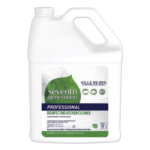 Disinfecting Kitchen Cleaner, Lemongrass Citrus, 1 gal Bottle, 2/Carton-(SEV44752CT)