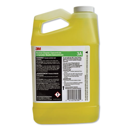 Neutral Cleaner Concentrate 3A, Fresh Scent, 0.5 gal Bottle, 4/Carton-(MMM3A)