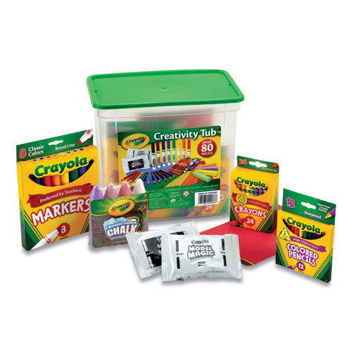 Creativity Tub, Crayons, Markers, Colored Pencils, Construction Paper, 80 Pieces-(CYO045358)