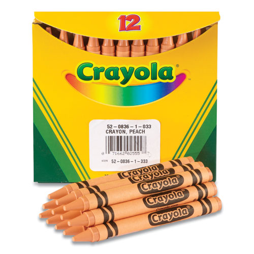 Bulk Crayons, Peach, 12/Box-(CYO520836033)