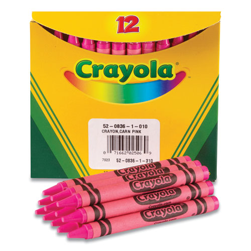 Bulk Crayons, Carnation Pink, 12/Box-(CYO520836010)