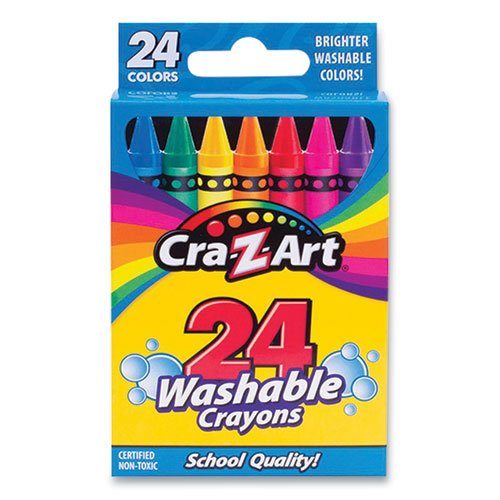 Washable Crayons, Assorted, 24/Pack-(CZA1022248)