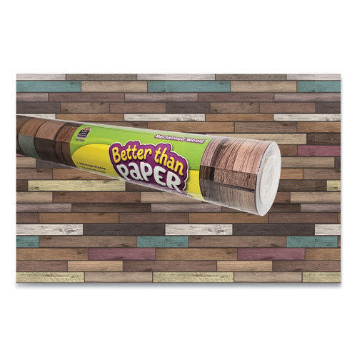 Better Than Paper Bulletin Board Roll, 4 ft x 12 ft, Reclaimed Wood-(TCR77399)