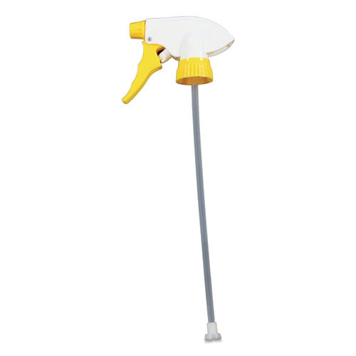 Chemical Resistant Trigger Sprayer, 9.88" Tube, Fits 32 oz Bottles, Yellow/White, 24/Carton-(IMP60192491)