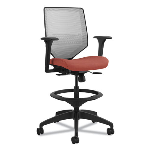 Solve Series Mesh Back Task Stool, Supports Up to 300 lb, 23" to 33" Seat Height, Bittersweet Seat, Fog Back, Black Base-(HONSVSM1AIFC46T)