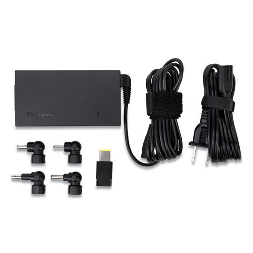 Ultra-Slim Laptop Charger for Various Devices, 65 W, Black-(TRGAPA92US)