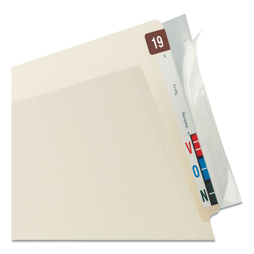 Self-Adhesive Label/File Folder Protector, End Tab, 2 x 8, Clear, 100/Box-(TAB68386)