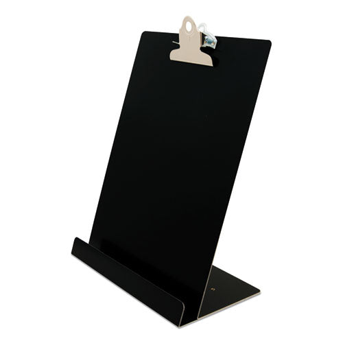 Free Standing Clipboard and Tablet Stand, 1" Clip Capacity, Letter Size: Holds 8.5 x 11 Sheets, Black-(SAU22521)