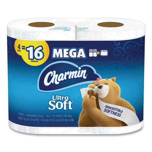 Ultra Soft Bathroom Tissue, Septic Safe, 2-Ply, White, 244 Sheets/Roll, 4 Rolls/Pack-(PGC01517PK)