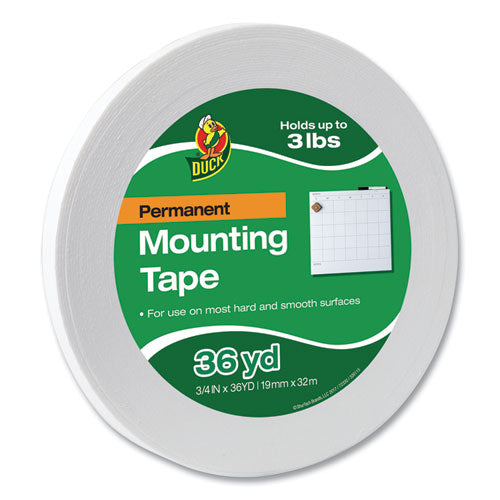 Double-Stick Foam Mounting Tape, Permanent, Holds Up to 2 lbs, 0.75" x 36 yds-(DUC1289275)