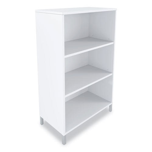 Essentials Laminate Bookcase, Three-Shelf, 28w x 15d x 45.6h, White-(UOS24398963)