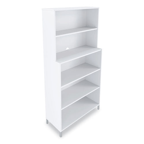 Essentials Laminate Bookcase, Five-Shelf, 35.8w x 14.9d x 72h, White-(UOS24398952)