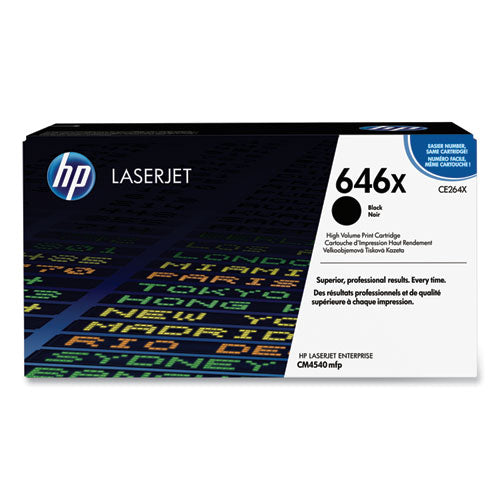 HP 646X, (CE264X) High-Yield Black Original LaserJet Toner Cartridge-(HEWCE264X)