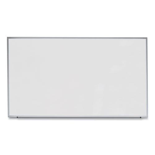 Deluxe Melamine Dry Erase Board, 72 x 48, Melamine White Surface, Silver Anodized Aluminum Frame-(UNV43626)