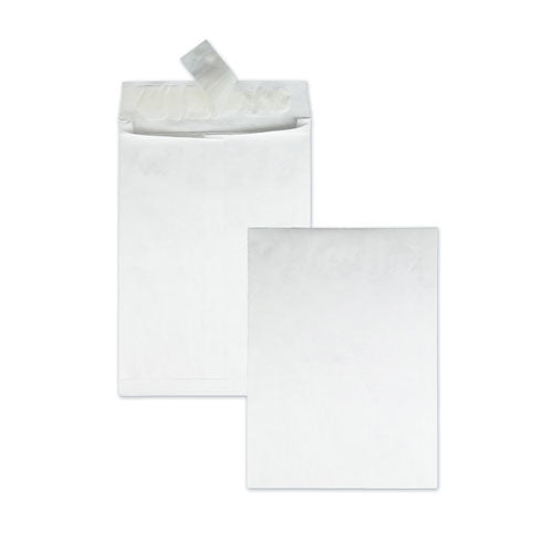 Heavyweight 18 lb Tyvek Open End Expansion Mailers, #13 1/2, Square Flap, Redi-Strip Adhesive Closure, 10 x 13, White, 100/CT-(QUAR4200)