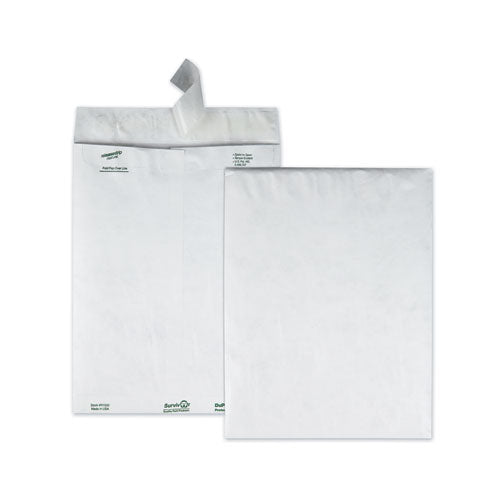 Lightweight 14 lb Tyvek Catalog Mailers, #12 1/2, Square Flap, Redi-Strip Adhesive Closure, 9.5 x 12.5, White, 100/Box-(QUAR1520)