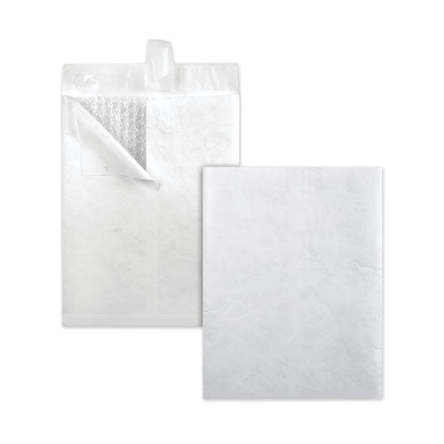 Bubble Mailer of DuPont Tyvek, #13 1/2, Square Flap, Redi-Strip Adhesive Closure, 10 x 13, White, 25/Box-(QUAR7545)