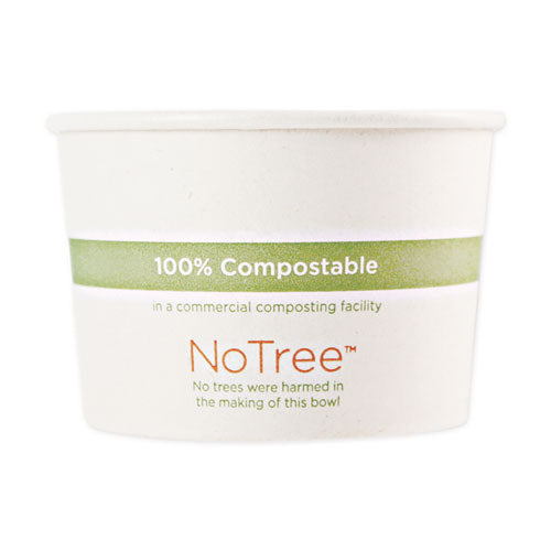 No Tree Paper Bowls, 8 oz, 3.4" Diameter x 2.3"h, Natural, Sugarcane, 1,000/Carton-(WORBOSU8)