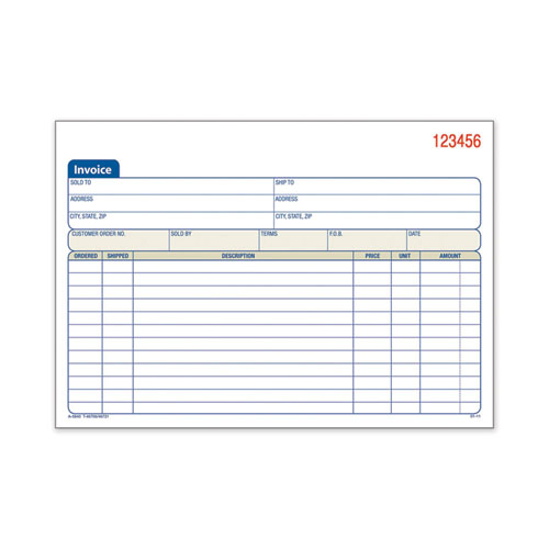 Two-Part Invoice Book, Two-Part Carbonless, 5.56 x 8.44, 50 Forms Total-(ABFDC5840)