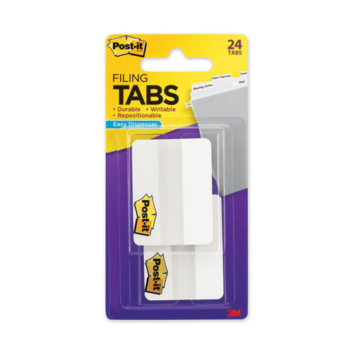 Solid Color Tabs, 1/5-Cut, White, 2" Wide, 24/Pack-(MMM70005080844)