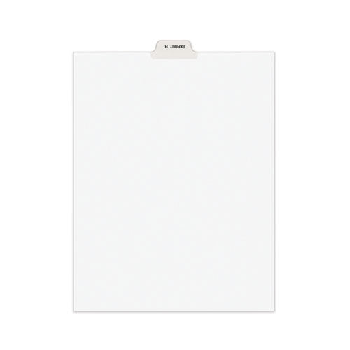 Avery-Style Preprinted Legal Bottom Tab Divider, 26-Tab, Exhibit H, 11 x 8.5, White, 25/PK-(AVE11947)