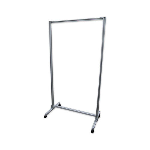 Acrylic Mobile Divider, 38.5" x 23.75" x 74.19", Acrylic Aluminum, Clear-(GHECMD7438A)