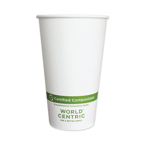 Paper Hot Cups, 16 oz, White, 1,000/Carton-(WORCUPA16)