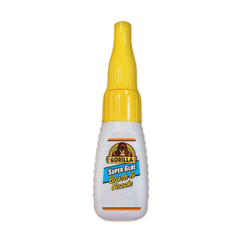 Super Glue with Brush and Nozzle Applicators, 0.35 oz, Dries Clear-(GOR7500101)