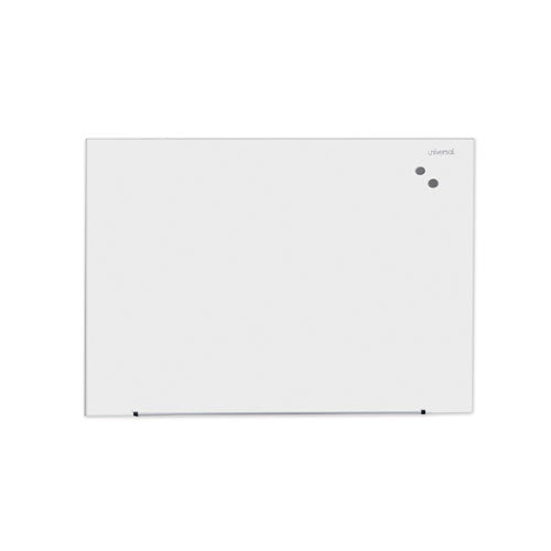 Frameless Magnetic Glass Marker Board, 48 x 36, White Surface-(UNV43203)