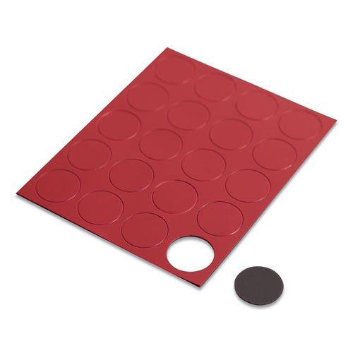 Heavy-Duty Board Magnets, Circles, Red, 0.75" Diameter, 20/Pack-(UBRFM1604)