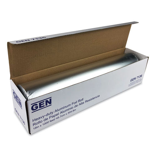 Heavy-Duty Aluminum Foil Roll, 18" x 1,000 ft, 2/Carton-(GEN7136CT)