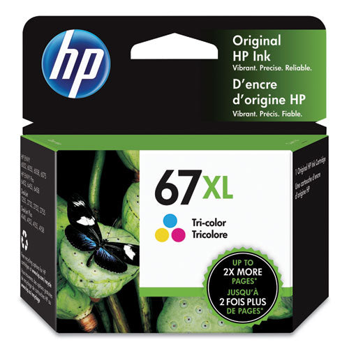 HP 67XL, (3YM58AN) High-Yield Tri-Color Original Ink Cartridge-(HEW3YM58AN)