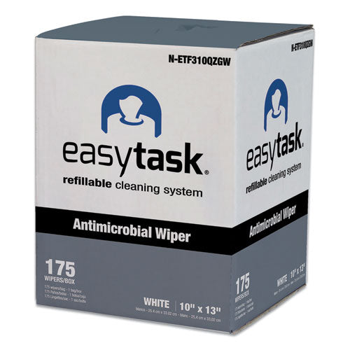 Easy Task F310 Wiper, Quarterfold, 1-Ply, 10 x 13, White, Zipper Bag, 175/Bag-(HOSNETF310QZGW)