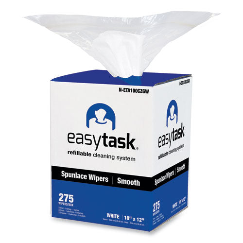 Easy Task A100 Wiper, Center-Pull, 1-Ply, 10 x 12, White, 275 Sheets/Roll with Zipper Bag-(HOSNETA100CZGW)